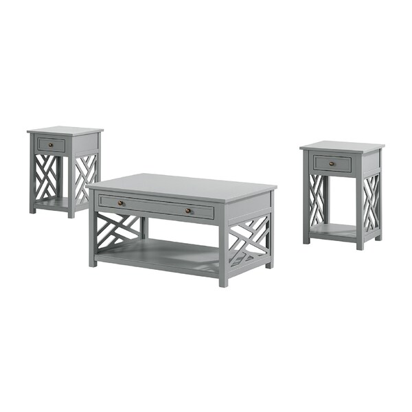 Alaterre Furniture Coventry 36" Coffee Table and Two End Tables with Drawer, Weight: 45 ANCT0111340 - main